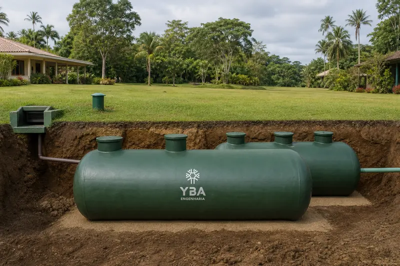 Concepção de ETE horizontal enterrada em PRFV
